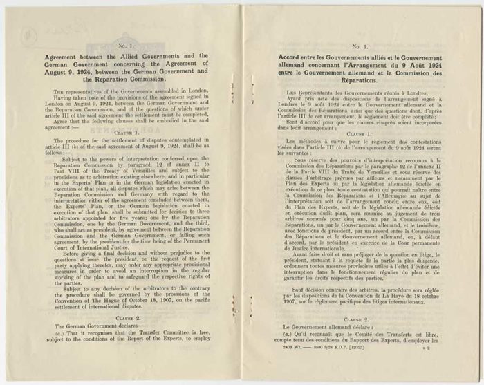 Pages from the League of Nations Treaty
