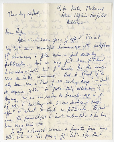 The first page of a handwritten letter from Robert Edwards to his wife Ruth