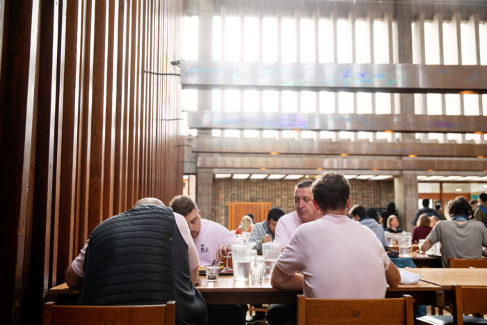 College members eating lunch in the Dining Hall