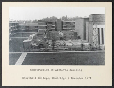 Photograph of the Archives Centre under construction, 1971